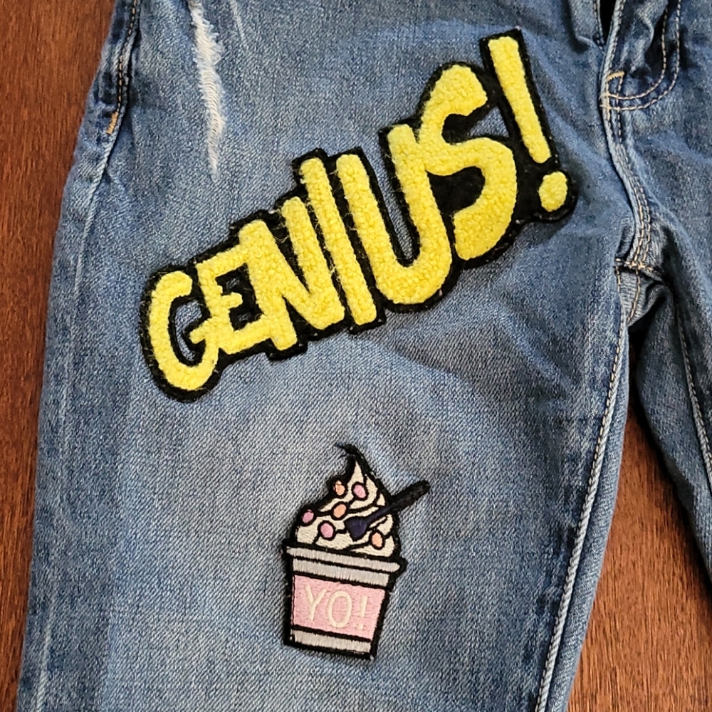 Girls vintage patched jeans - Picture 3 of 4